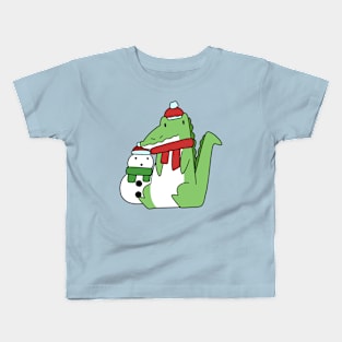 Alligator and Snowman Kids T-Shirt